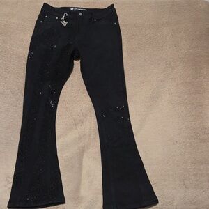 Valabasas Black Embellished Men's Slim Jeans